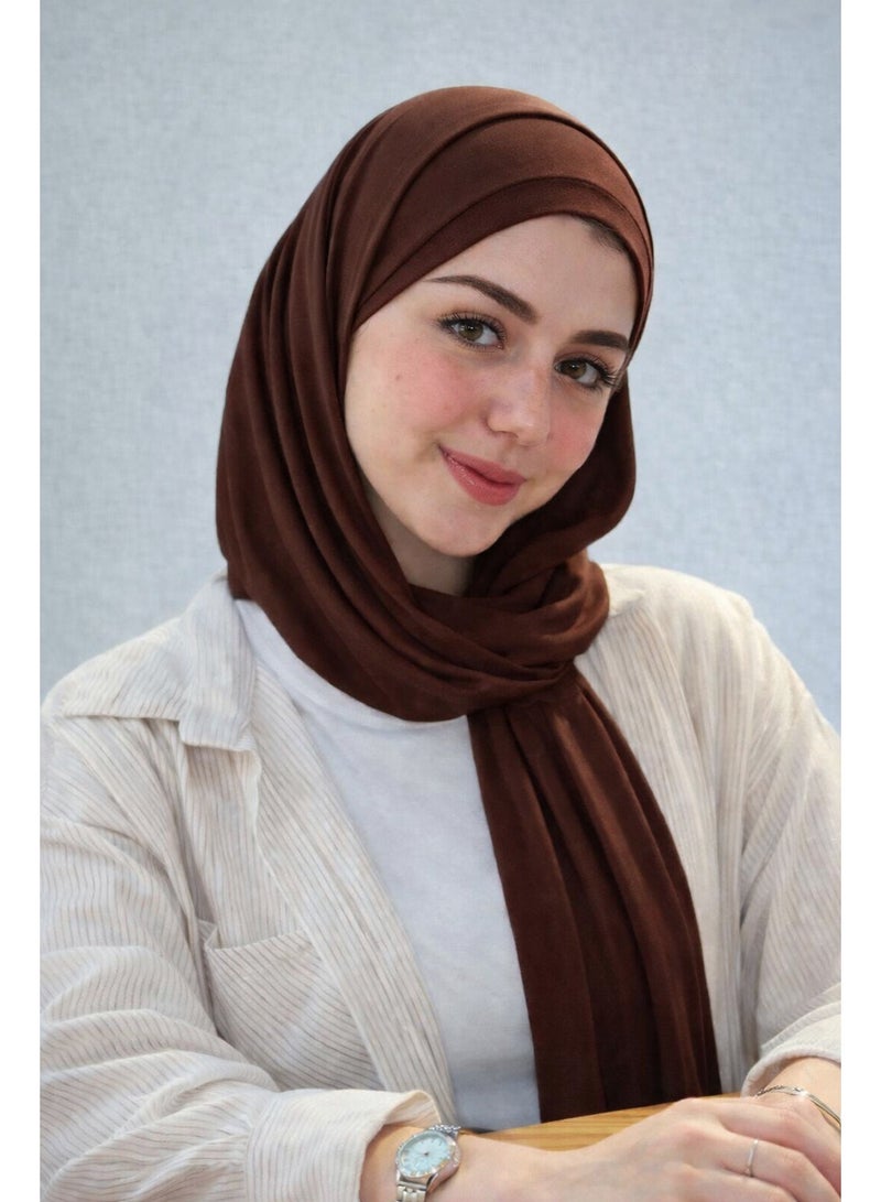 طرحة قطن ليكرا مع بندانة  مقاس 2 متر × 60 سم  خامة مريحة وثبات مثالي طوال اليوم - Image 2